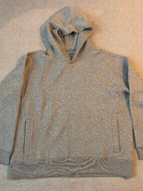 Abercrombie YPB Textured Ribbed Popover - Light Gray Heather - Size XL